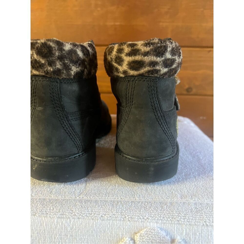 Timberland unisex Vintage 6 in Premium Boot Leopard Luxe Black Classic Youth Sz - Picture 3 of 8
